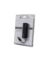 Monoprice 10933 USB 3.0 3 puertos hub con adaptador Gigabit Ethernet, Negro