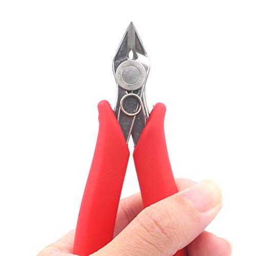 Wire Cutters Flush Cut Pliers, 5 Inches Small Flush Cutter Pro Hand Tool for Electrical Wire Cable Cutting, 2-Pack