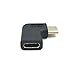 Poyiccot Right Angle USB C Adapter, 90 Degree USB C Adapter, Right Angle USB C Extension Adapter, 90 Degree USB-C USB 3.1 Type-C Male to Female Extension Adapter for Laptop & Tablet & Mobile Phone