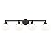 Design Classics Lighting Schoolhouse Farm Style Bathroom Light Bronze White Opal Milk Frosted Glass 4 Light 31.625 Inch Length