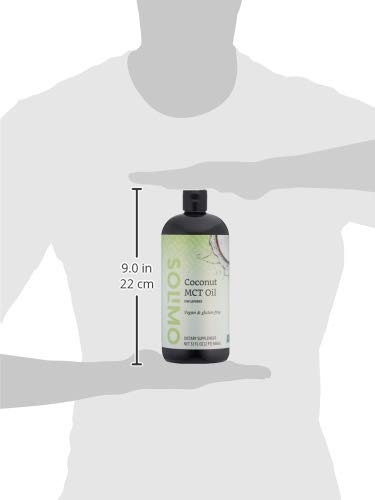 AMAZON BRAND – SOLIMO MCT LIQUID COCONUT OIL, UNFLAVORED, VEGAN & GLUTEN-FREE, 32 FL OZ
