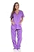 Just Love Women's Scrub Sets Six Pocket Medical Scrubs (V-Neck With Cargo Pant), Purple, Small