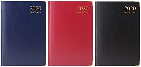 Wow 2020 A6 Diary Week to View Padded, Gilt-Edge with Gold Metal Corners - Blue