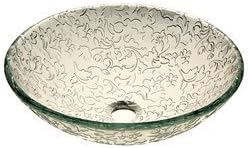 Arizona Glass Crafters Etched & Elegant Frosted Etched Tempered Glass Vessel Sink Basin by Arizona Glass Crafters