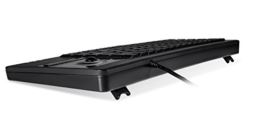 Perixx PERIBOARD-514H PLUS, Wired Keyboard with Trackball - 14.57x5.39x1.02 Inch Dimension - USB Port with 2 Hubs - Trackball Updated in 2015