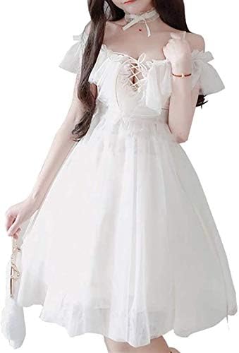 Amazon Co Jp セクシー ワンピース レディース ゆったり ホワイト 白 フリル オフショルダー 大きいサイズ おおきい 6l 5xl ゆめ かわいい 姫 レース シースルー ゴスロリ 白 ホワイト 6l ファッション