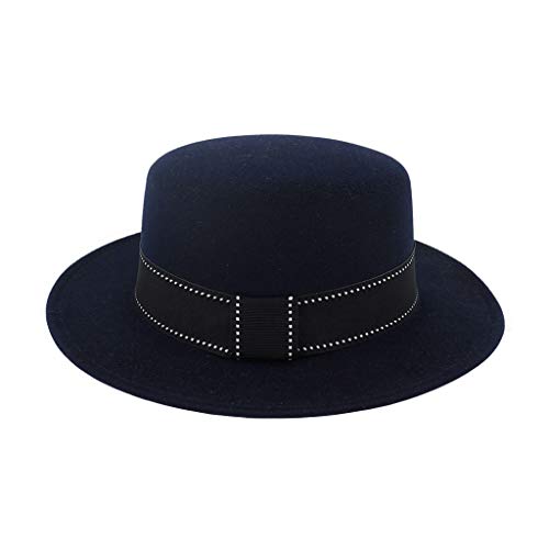 Smallrabbit Women Fedora Hats Wool Panama Hat Wide Brim with Belt Felt Cloche Church Derby Cap Unisex