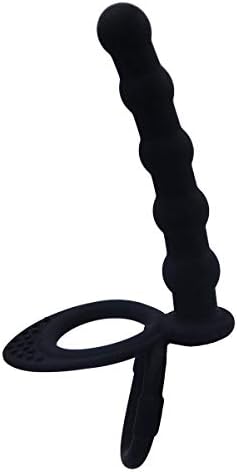 Silicone Double Penetration Rider Strap-on Beads Plug Ring DP Toys