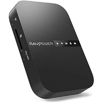 RAVPower FileHub, Travel Router AC750, Wireless SD Card Reader, Connect Portable SSD Hard Drive to iPhone iPad Tablet Smart Phone Laptop for Photo Backup, Data Transfer, Portable NAS, 6700mAh Battery