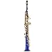 Kaizer Soprano Saxophone Straight B Flat Bb Blue Body Gold Keys SSAX-1000BLGK