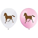 Pink Horse Latex Balloons, 16-Pack 12inch Girl Baby Shower Or Birthday Party Balloon Decorations, Party Supplies