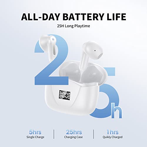 Bluetooth 5.3 Kopfhörer, 2022 Neue Kabellos Kopfhörer mit 4 ENC Mikrofon, Deep Bass Stereo Kopfhörer, Bluetooth Kopfhörer In Ear mit Mini Ladebox USB-C, Touch Control, IPX7 Wasserdicht Ohrhörer Sport