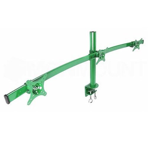 MonMount Curved Triple LCD Monitor Arm Mount, Green (LCD-2230G) (Best Monitor For Eyefinity)