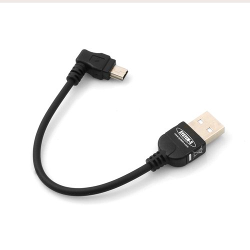 System-S 90 ° Angle Mini USB Data Cable Charging Cable Right Angle to 10 cm