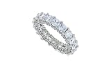 Womens 4mm Round Pave Cubic Zirconia Eternity Wedding Band Sizes 5-9