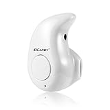 Ecandy Smallest Mini Wireless Stereo Bluetooth Headphone For Smart Phone Laptop, Mini Earbud Headsets For Iphone 4 4S 5 5S Samsung Galaxy S4 S5 i9600 Note 2 3 Android Laptop Ipad Tablet,White