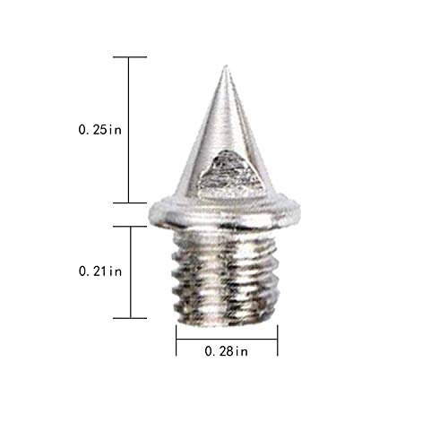 ECOWIN 110pcs 1/4 Inch Track Spikes Pyramid Shoes Spike Replacements Stainless Steel for Track and Cross Country Spikes with Spike Wrench, Replacement Spikes for Sprint Sports Short Running Shoes