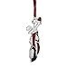 4” Red and White with European Crystals Silver Plated Golf Bag Christmas Tree Ornament