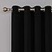 Deconovo Window Blackout Curtain Panel Grommet Thermal Insulated Room Darkening Curtain Panel for Living Room Black 52 by 63 Inch
