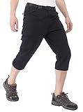 MIER Men's Quick Dry 3/4 Cargo Capri Pants Stretch Outdoor Hiking Shorts Below Knee Water Resistant with 6 Pockets