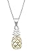Honolulu Jewelry Company Sterling Silver with 14k Gold Plated Trim Pineapple Necklace Pendant with 18