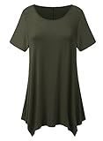 imimimomo Women's Short Sleeve Flare Tunic Tops Loose Fit Leggings Comfy Flattering T-Shirt
