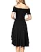 Mixfeer Women Off The Shoulder Dress High Low Cocktail Dress High Low Skater Dress Black