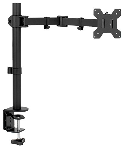 VIVO Full Motion Single VESA Monitor Desk Mount Stand with Double Center Arm Joint | for 13″ to 32″ Screen (STAND-V101D)
