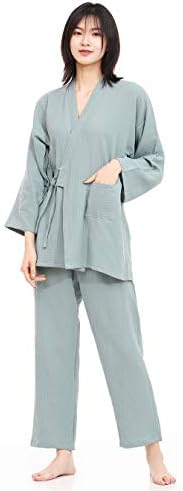 Sisoftly シソフトリー レディース 浴衣 売却 無地 甚平 洗える夏着物 作務衣 無地前開き セット しじら織り 2重ガーゼ 女性の 女性の パジャマ
