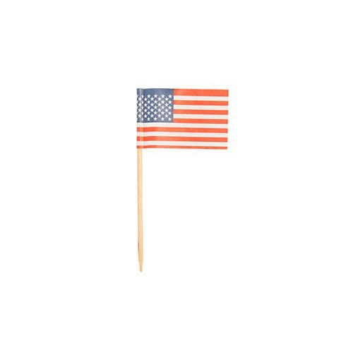 500 party picks, flag picks, 8 cm, America, USA, Papstar 16657