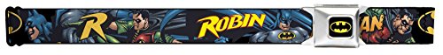 Batman & Robin In Action W/text Black Seatbelt Belt