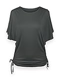 ReliBeauty Women's Flutter Sleeve Solid Tops (12-14, Cool Grey)