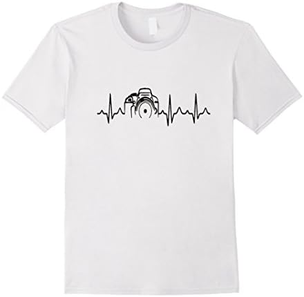 Men's Photographer Heartbeat Shirt - Photographer Shirt XL White