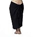 Plus Size Sarong Swimsuit Cover Up Long with Easy Wearing Built in Ties – Wrinkle Resistant Made in USA Beach Sarong Coverups Fits Up to 22W, Black