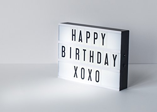 The Original My Cinema Lightbox - LED with 100 changeable letter tiles to create personalized signs! Includes USB.