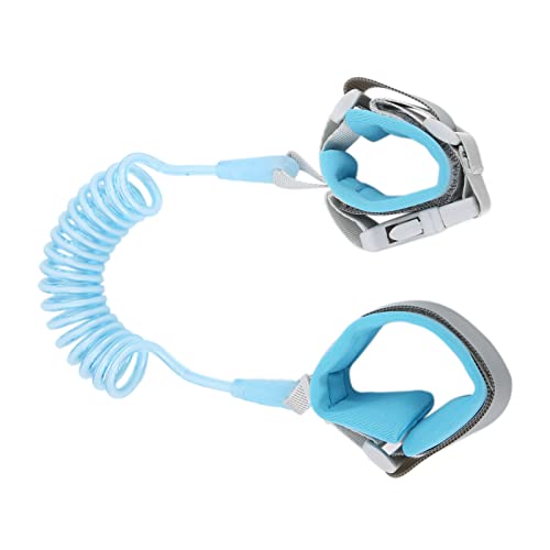 Vvikizy AntiLost Wrist Link Child Safety Harness Wrist Leash Kids Toddler Leash Adjustable 1.5m Soft Comfortable Sponge Pad 360° Rotating Metal Connector for Parents (Fixed Head Blue 1.5 Meters)