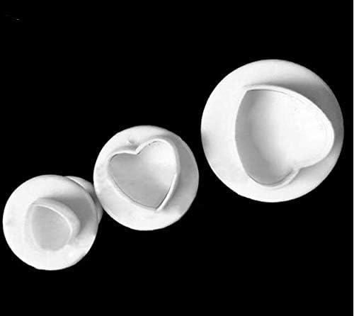 Fxmong New 3Pcs/Set Fondant Cake Decorating Plunger Sugarcraft Cutter Mold Tools Bakeware Tools (Love)
