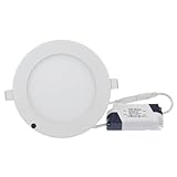 Lemonbest LED Panel Light + LED Driver , 9W Round Recessed Down Light, Warm White