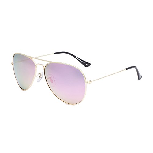 PRIVÃ‰ REVAUX The Commando Polarized Aviator Sunglasses - Handcrafted Designer Eyewear For Men & Women (Pink Mirror) Affordable Designer Men's Sunglasses or Women's Sunglasses, Endorsed by Jamie Foxx