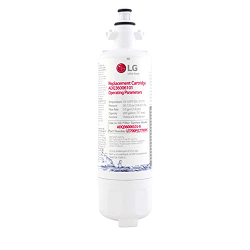LG LT700P Refrigerator Water Filter, Filters up to 200 Gallons of Water, Compatible with Select LG Multi-Door Refrigerators with SlimSpace Plus Ice System, WHITE, Single