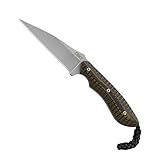 CRKT S.P.E.W. EDC Fixed Blade Knife with Sheath: Compact Utility Neck Knife, Bead Blast Blade, Textured G10 Handle, Nylon Sheath, Belt Loop 2388