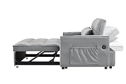 3-in-1 Large Futon Loveseat with Pull Out Sleeper