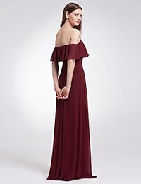 Ever-Pretty 07201 - Vestido de dama de honor de gasa con volantes sin mangas para mujer