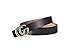 POKTOK Womens G-Style Genuine Leather Belt Vintage Thin Dress Belts For Girl Fashion Belt For Jeans With Letter Buckle