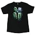 Minecraft Three Creeper Moon Youth Short Sleeve Black Tee Shirt