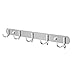 Wall Mounted Coat Rack, TAPCET Double Hook Coat Hooks Stainless Steel Alloy Hanger Clothes/Towel Rack with 5 Hooks, Silver