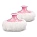 2 Large Fluffy Powder Puff, Body Cosmetic Powder Puff, Soft Face Body Powder Puff for Baby& Kid& Adult (3.2 Inch with Hand Holder, Pink)
