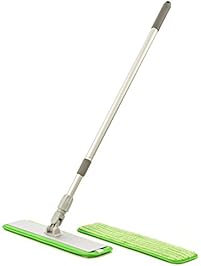 Professional Commercial 18 inch Microfiber Damp/Dry Mop | Telescopic Extendable Handle | Aluminum Pole | Two Premium 18" Microfiber Mop Pads