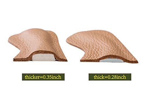 Leather Heel Grips Liner Cushions Inserts for Loose Shoes,Shoe Pads for Shoes Too Big, Improved Shoe Fit and Comfort,2 Pairs 0.28inch Thick (Khaki)
