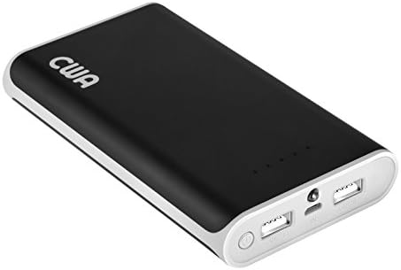 Portable Charger, CWA 16000 mAh Power Bank USB External Battery Pack Backup Dual Port Flashlight iPhone 6/6 Plus/SE/5/5S/5C/4S/4/3, iPad Retina, iPod, Samsung Galaxy S7 S6 Edge Tab Note (White)